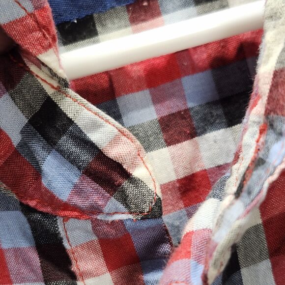 Koni Jean Co. Multi Color Plaid  Button Front Short Sleeve Shirt Size XL - Picture 5 of 13